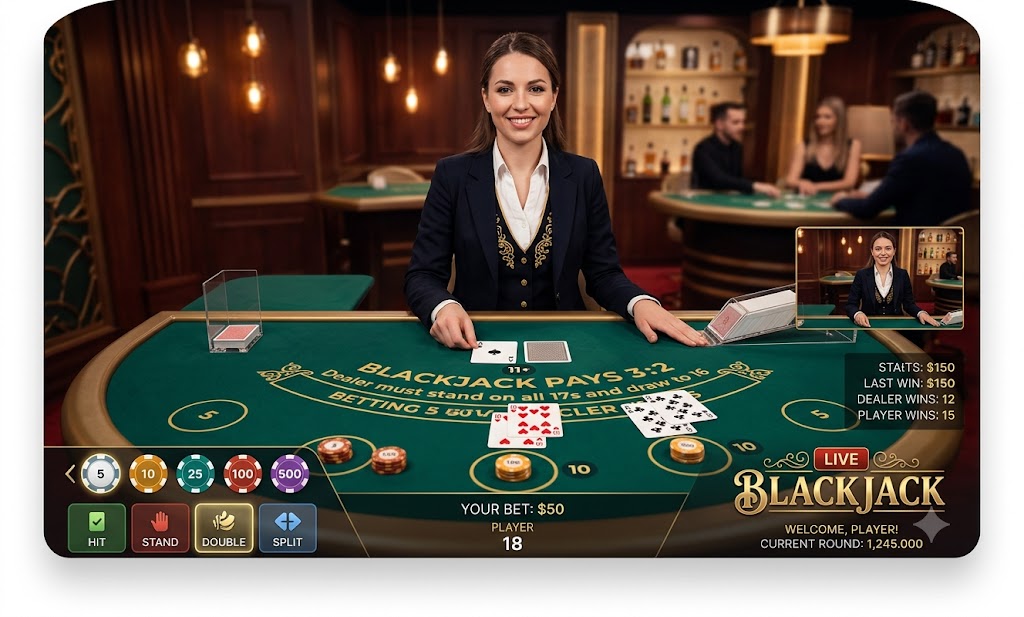 Live Blackjack game at GGGJL Hub