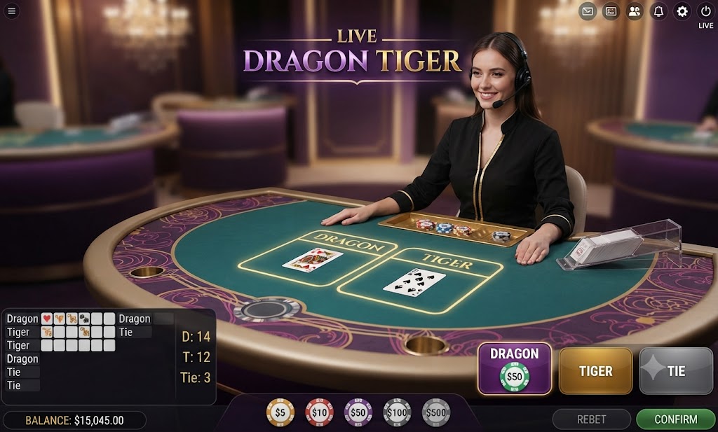 Live Dragon Tiger game at GGGJL Hub