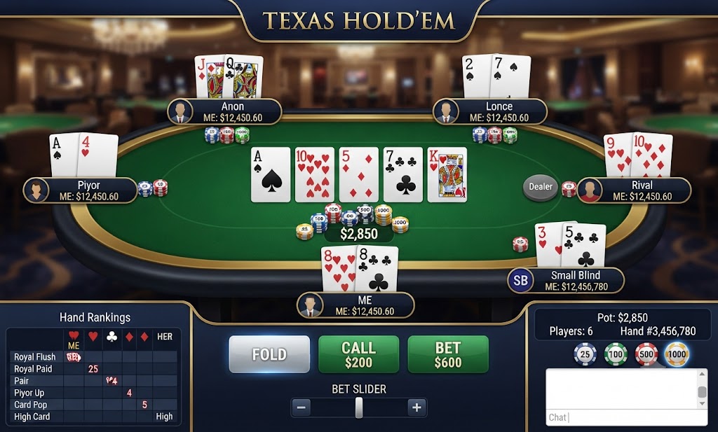 Texas Hold'em poker at GGGJL Hub